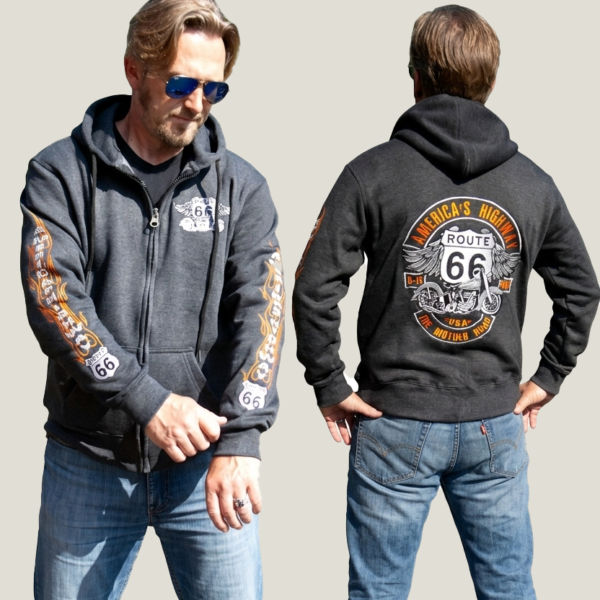 Grey Fleece Embroidered Hoodie